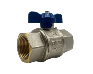VIP BSP Full Bore Nickel Plated Brass Ball Valves With T Handle, FxF