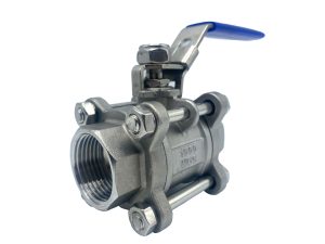 VIP 3 Piece 316 S/S Full Bore Ball Valve, Carbon Filled PTFE Seats & Seals, Class 1000, Lockable Lever, Screwed BSP Female Ends