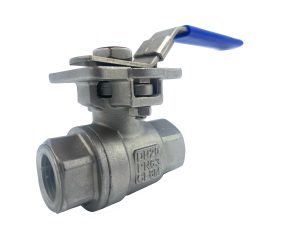 VIP 2 Piece Stainless Steel Anti-Static Ball Valve, Threaded BSP Ends, Lockable Lever, ISO5211