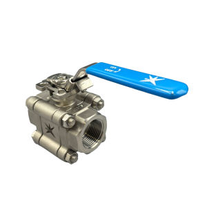 Mars Stainless Steel 3 Piece Full Bore Ball Valve, Class 1000, Carbon Filled PTFE Seats, Lockable Lever