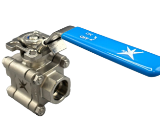 Mars Socket Weld Stainless Steel Reduced Bore Ball Valve, Carbon Filled PTFE Seats, Anti-Static Design, Raised ISO Pad, Lockable Lever