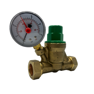 VIP DZR Drop Tight Pressure Reducing Valve Complete with Gauge, Compression Ends