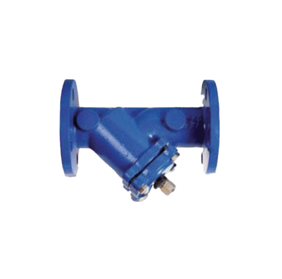 Watts / Socla Epoxy Coated Cast Iron Y-Strainer with Drain Plug, Stainless Steel Screen, Flanged Ends, PN16 Drilled