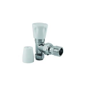 Chrome Plated Angled Lockshield / Wheelhead Radiator Valve
