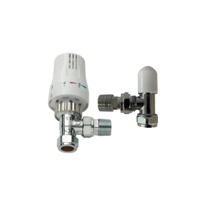 White Thermostatic Radiator Valve & Lockshield, A Rated