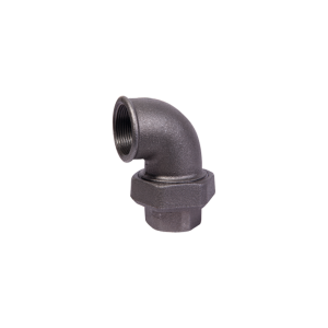 Black BSP Malleable Iron Union Elbow, FxF (Taper Seat)