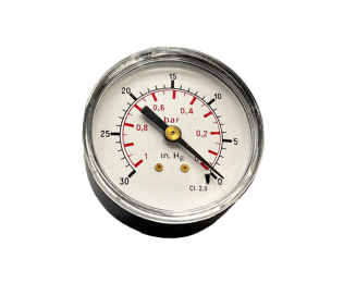 VIP Pressure Gauges, 2" Dials, Black Case, Acrylic Front, 1/8" BSP Back Connection