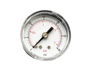 VIP Pressure Gauges, 1 1/2" Dials, Black Steel Case, Direct Mount Back, 1/8" BSP Back Connection