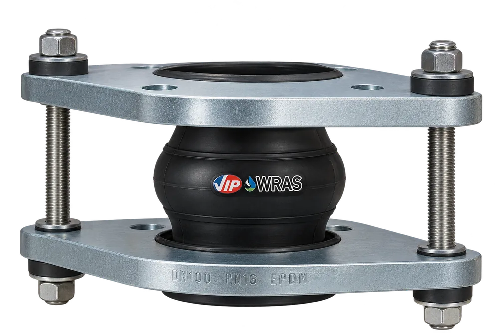 VIP tied rubber bellows for hotel and leisure plantroom pipework