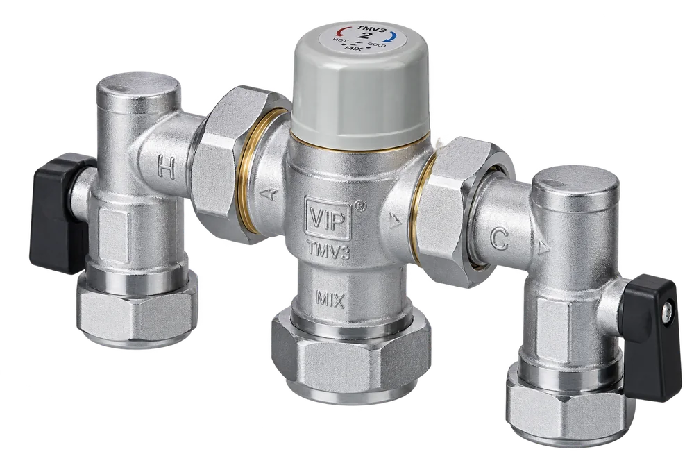 VIP thermostatic mixing valve for hotel bathrooms and leisure washrooms