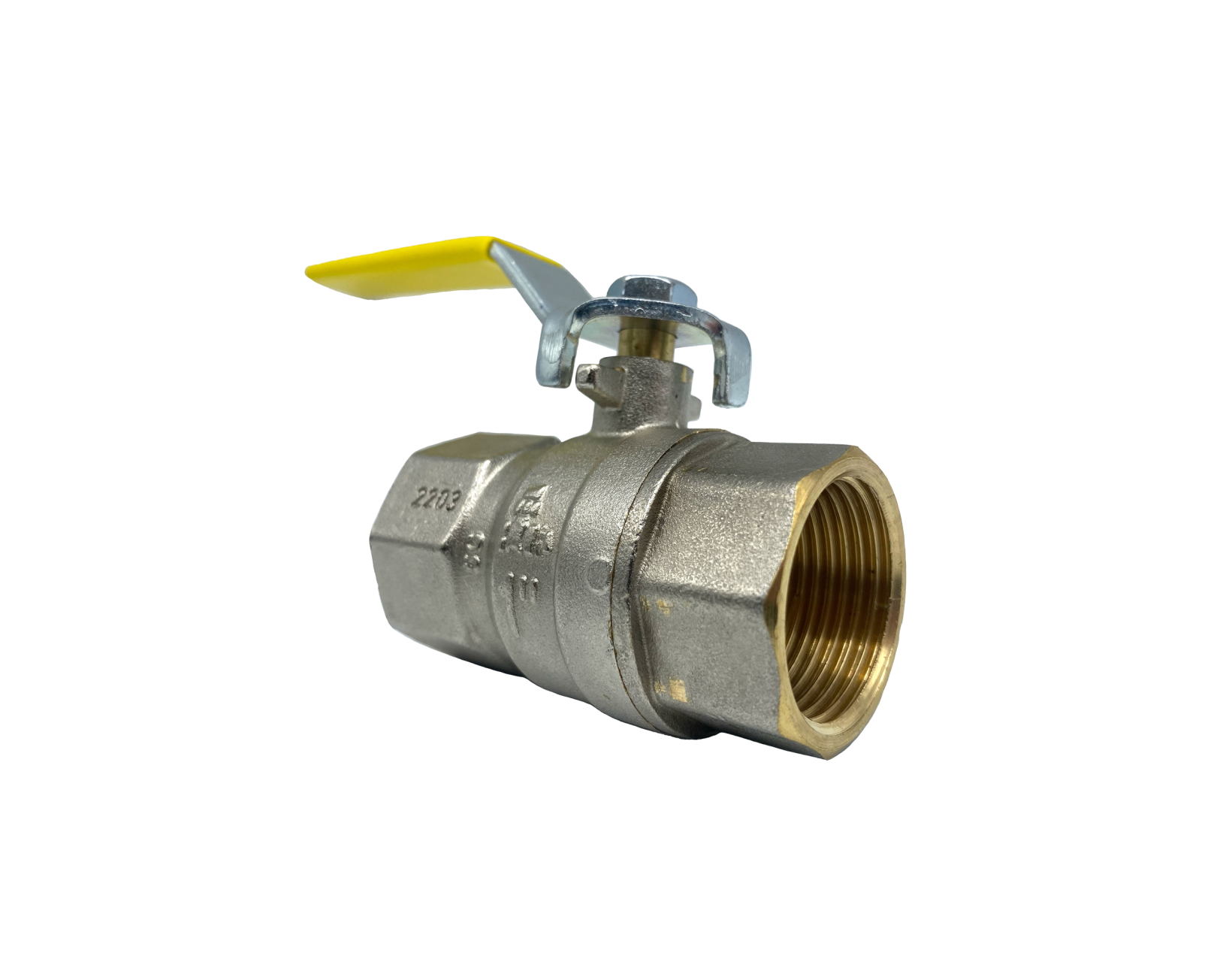 VIP Full Bore Brass Nickel Plated Ball Valve with Chrome Plated Brass Ball, PTFE seats, BSP Female Ends