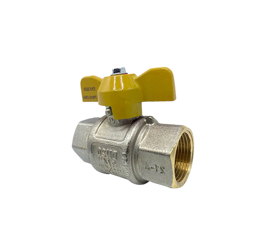 VIP Full Bore Brass Nickel Plated Ball Valve, FxF, T Handle
