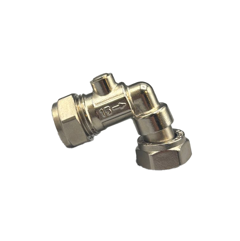 VIP Chrome Plated Bent Service Valve, Compression x 1/2 Female Swivel