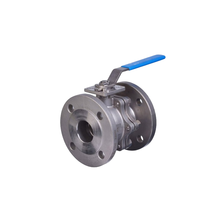 Mars Flanged PN16 Stainless Steel 2 Piece Full Bore Ball Valve, RPTFE Seats, ISO Pad, Lockable Lever