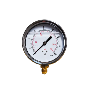 Pressure Gauges - 4" Dials, Glycerine Filled Stainless Steel Case Sprinkler Gauge, 3/8" BSP Bottom Connection