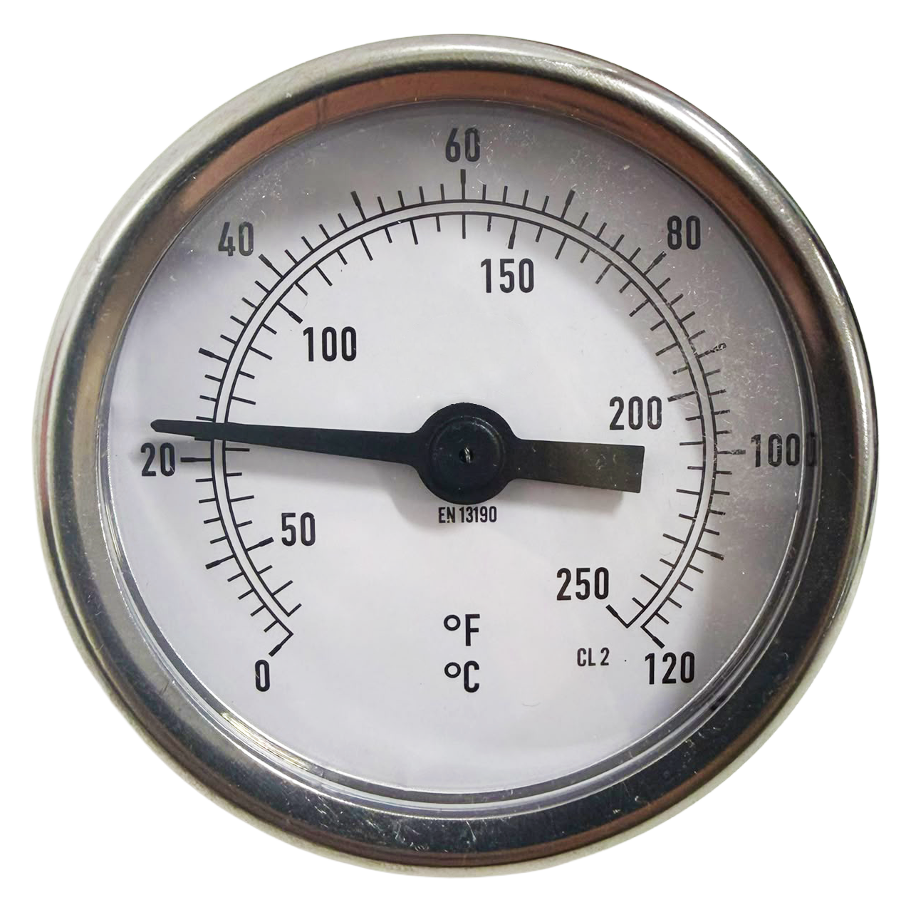 63mm Dial Stainless Steel Bi-metal Thermometer, Spring Mounted Pipe Profile