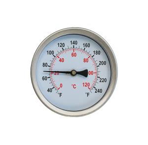 4" Dial Stainless Steel Bi-metal Thermometer, Back Entry, 4" Pocket